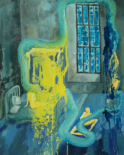 "Silence is often a guest in the room" - a Paintings Artwork by Elene Tavadze